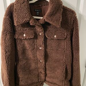 Beyond Yoga Chocolate Teddy Jacket